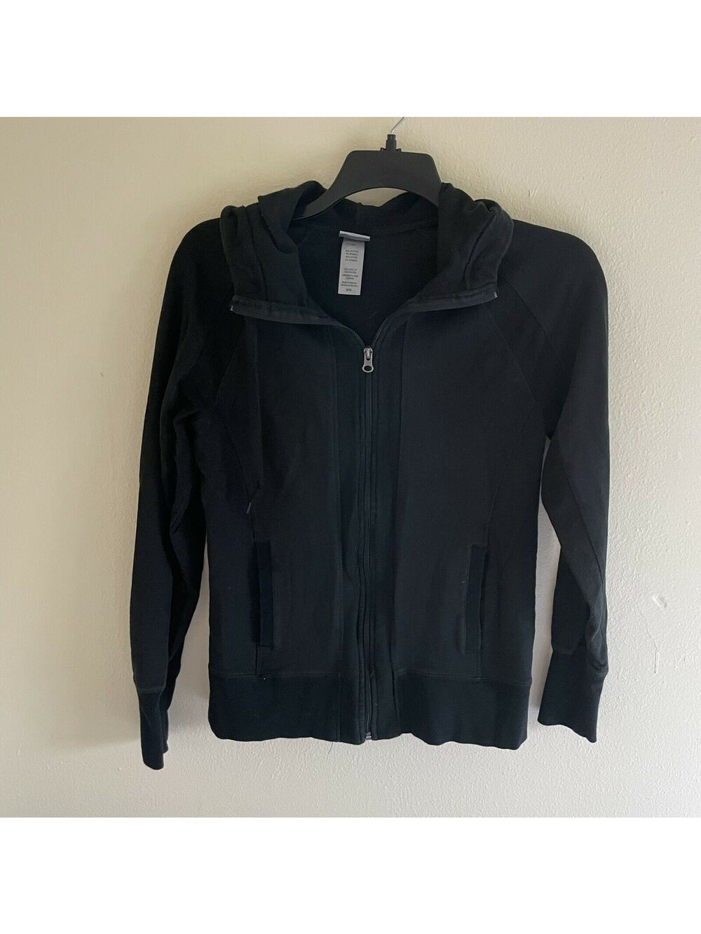 C9 by Champion Black Full Zip Hooded Track Jacket - Size Medium - Y2K Activewear